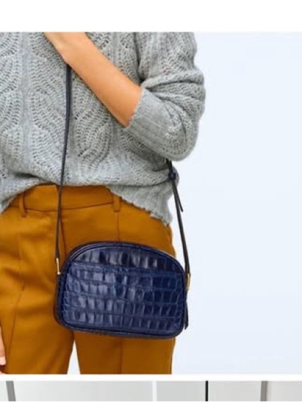 J CREW DEVON BAG IN CROC EMBOSSED ITALIAN LEATHER